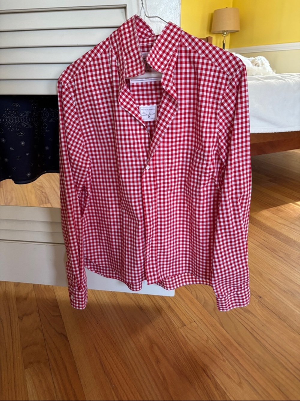 Frank & Eileen Red Gingham Long-Sleeve Button Shirt- Silvio - new with tags
